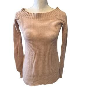 Inhabit NY Luxe Cashmere Linen Ribbed Sweater Pale Pink S